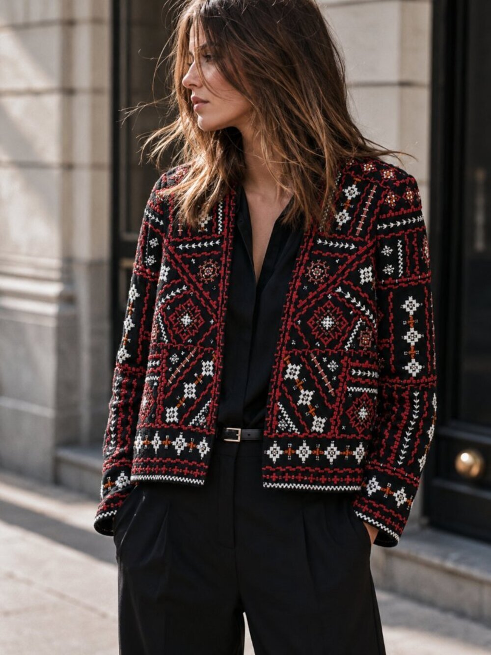 ZARA Ethnic Boho Embroidered Jacket